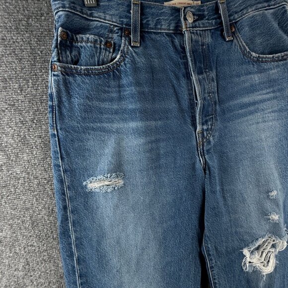 Levis Premium Ribcage Straight Ankle Denim Jeans Women Soft Cotton ACTL 30X27 - Picture 2 of 16